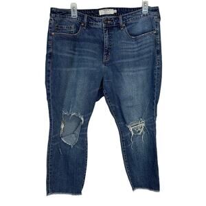 Torrid Denim First at Fit High Rise Straight distressed jeans 18 XS